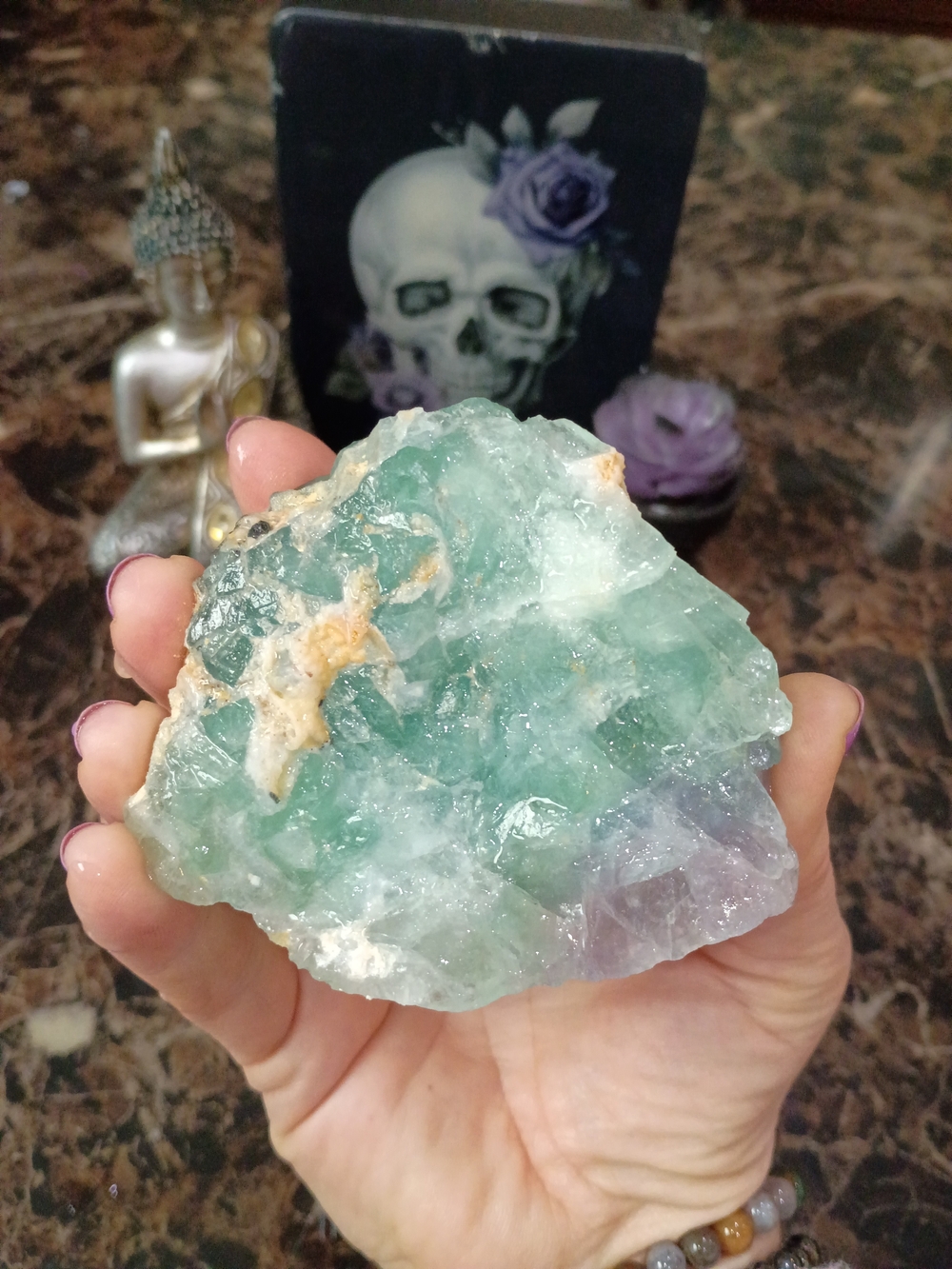 Rainbow Fluorite From Mexico Crystal Decorative Stone